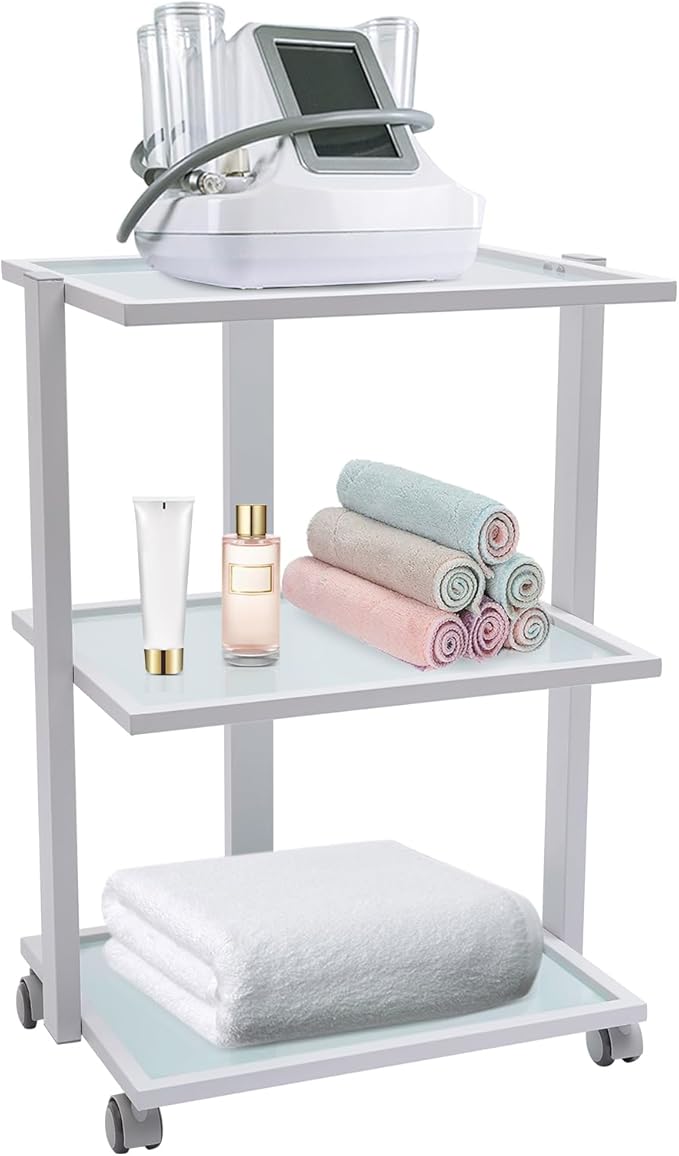 3-Tier Salon Rolling Trolley Cart, Stand Tray Rolling Cart by awolsrgiop