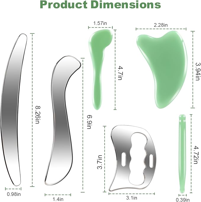Stainless Steel Muscle Scraper Tool 6 in1 Gua Sha Facial Tools Body Gua Sha - Image 9