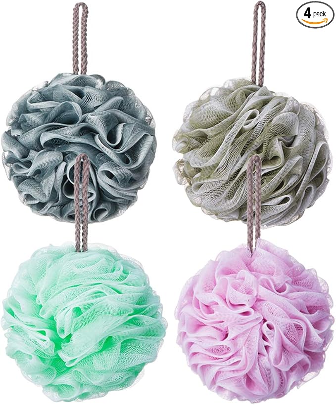 Loofah Bath Sponge Luffa Loofa Body Scrubber Soft Mesh Pouf Wash Puff Shower by Novosunmakeyourlifebetter