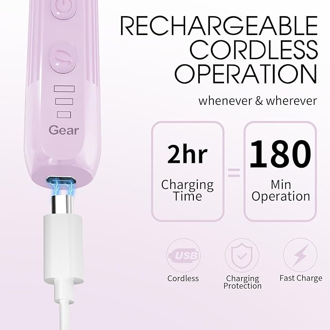 Professional Manicure Pedicure Kit -360° Light, Rechargeable Electric Nail Drill - Image 3
