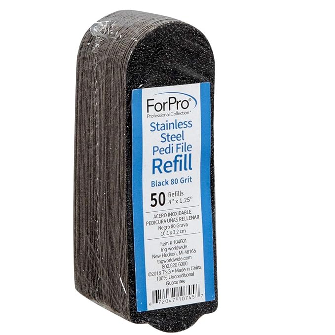 ForPro Professional Collection Stainless Steel Pedi File Refill, 80 Grit by ForProProfessionalCollection