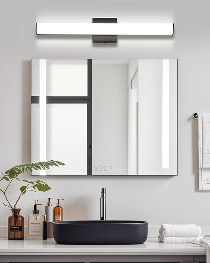 LED Bathroom Vanity Light Fixtures 24in Matte Black, Dimmable18W 4000K Natural - Image 8