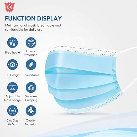Disposable Face Mask Adult Blue Breathable Mask - Image 6