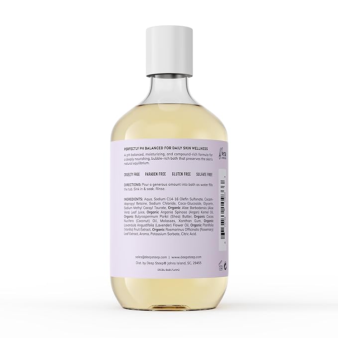 Deep Steep Bubble Bath, Lavender Vanilla 17 oz – Hypoallergenic, Clinically - Image 2