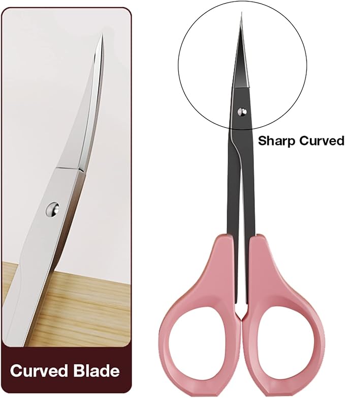 Eyebrow Grooming Scissors 4 Inches Curved Small Craft Lash Scissor - Image 3