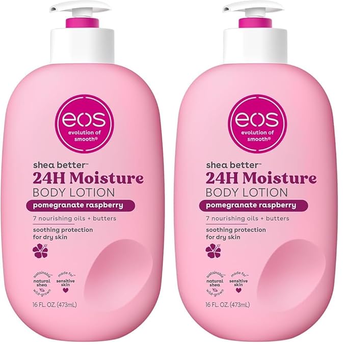 eos Shea Better Body Lotion Pomegranate Raspberry, 24-Hour Moisture Skin Care by eosproducts