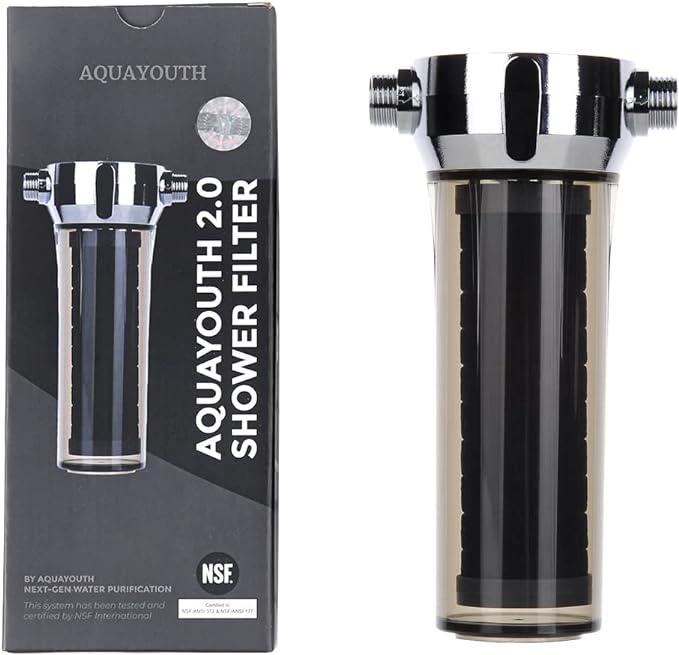 AQUAYOUTH 2.0 Carbon Shower Head Filter System | Removes Chlorine, Heavy Metals by AQUAYOUTH