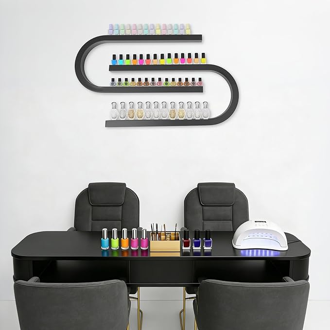 Nail Polish Organizer Wall Mounted, Metal Nail Polish Storage Holder - Image 7