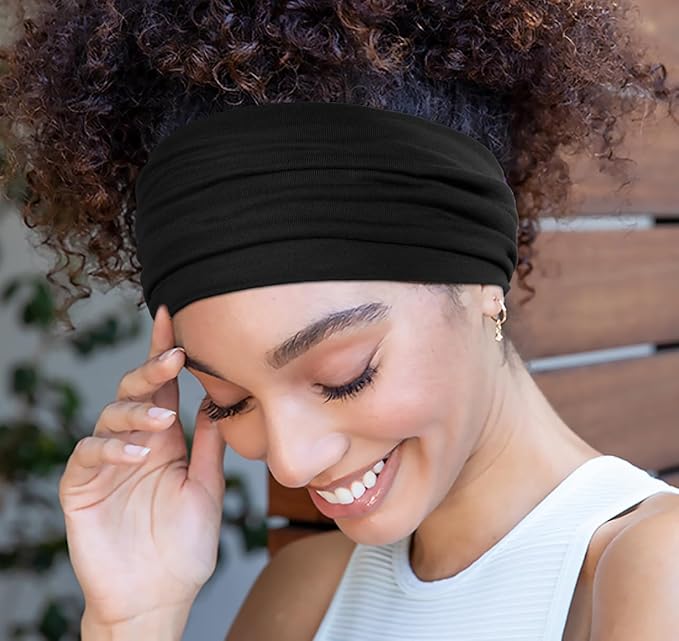 Huachi Wide Headbands for Women Non Slip Thick Womens Headbands Boho Elastic - Image 4