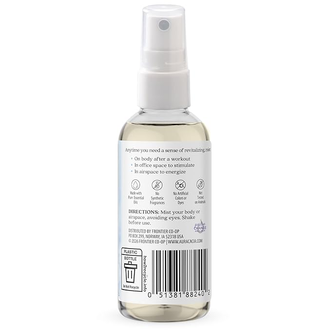 Aura Cacia Room and Body Mist, Refreshing Peppermint, 4 Fluid Ounce - Image 4
