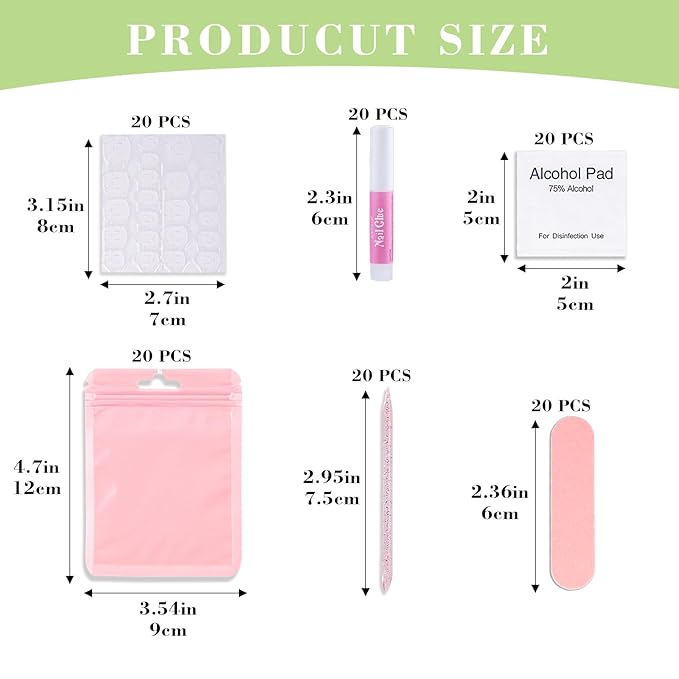 Press On Nail Tool Kit with Everything, Bebbtiy Nail Prep Tool Disposable - Image 4
