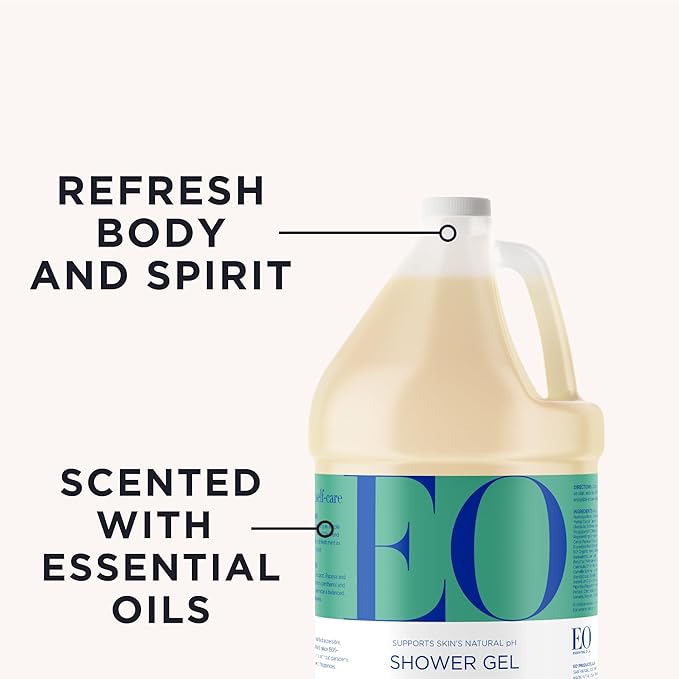 EO Shower Gel Body Wash Refill, 1 Gallon, Grapefruit and Mint, Organic - Image 3