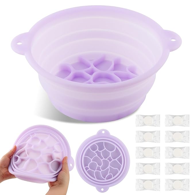 Face Bowl for Ice with Built-In Ice Tray, Collapsible Silicone Facial Ices Bath - Image 3