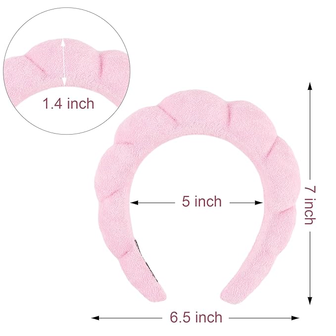 Canitor 4 PCS Spa Headband for Washing Face, Facial Skincare, Terry Cloth - Image 6