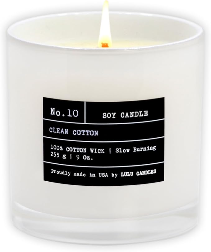 Lulu Candles | Clean Cotton Scented Candle | Luxury Scented Soy Jar Candle | by LULUCANDLES