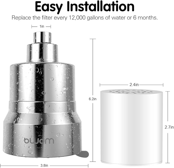 Filtered Shower Head, 2-in-1 Shower Head Filter-5 Modes High Pressure Output - Image 4