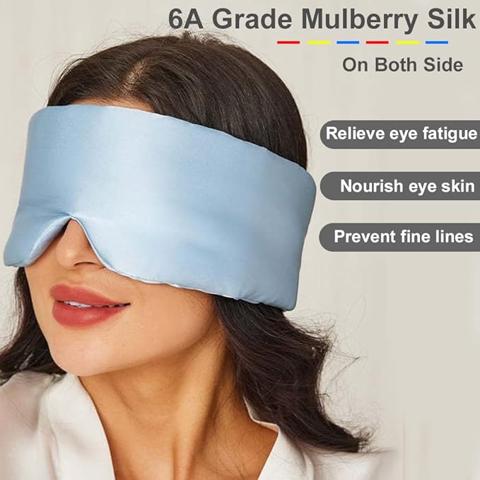 100% Mulberry Silk Eye Mask Blackout Sleeping Eye Cover - Image 7