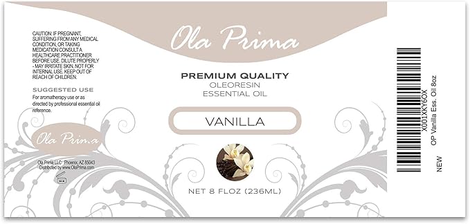 Ola Prima Vanilla Essential Oil 8oz Therapeutic - Image 2