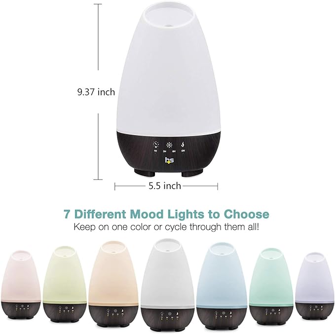 HealthSmart Essential Oil Diffuser, Large Room Coverage | Adjustable Timer | - Image 6