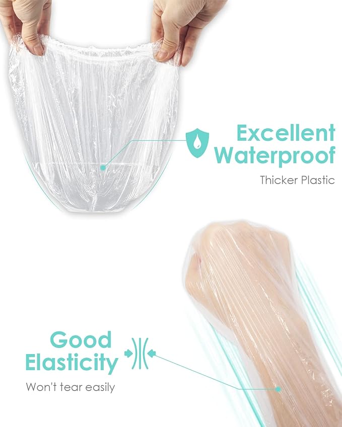 Auban Disposable Shower Caps, Plastic Clear Hair Cap - Image 4