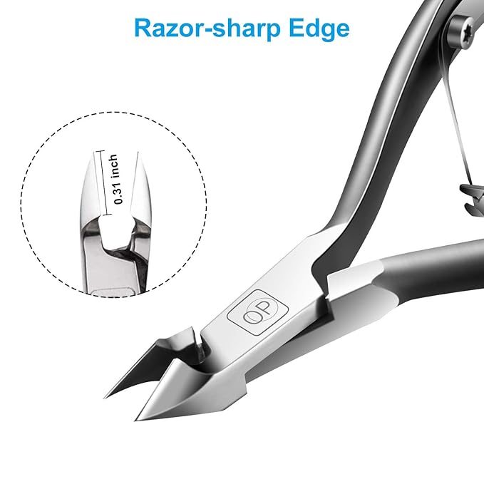 Cuticle Trimmer 3/4 Jaw Extremely Sharp Cuticle Nippers Scissors Stainless - Image 2