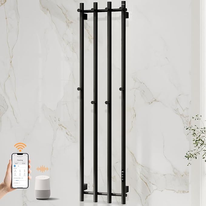 ENZE Smart Heated Towel Rack, Wall Mounted Electric Towel Warmer 300W by ENZESMART