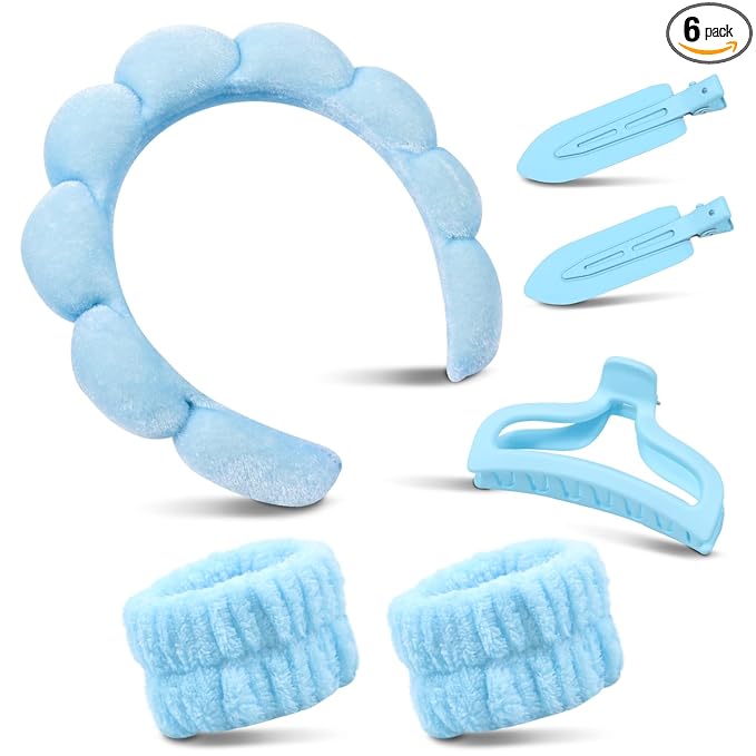 my novel things Spa Headband For Washing Face, Skincare headband and Wristband by mynovelthings