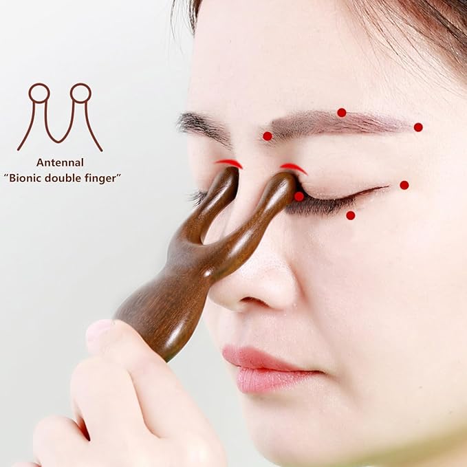 OULIGET Natural Wooden Nose Guasha Massage Tools Anti-Static, Eyes Facial Wood - Image 4