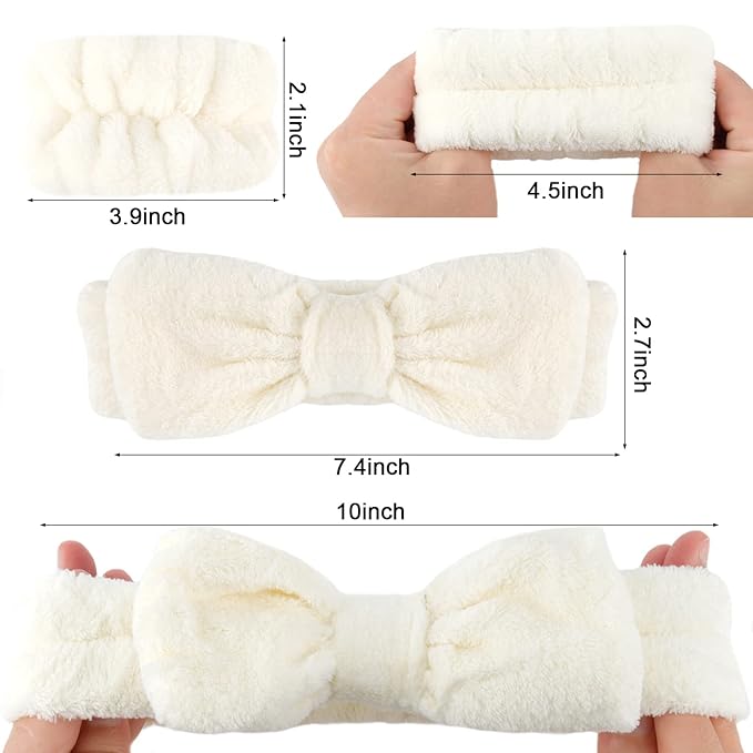 WHAVEL 6PCS Spa Headband and Wristbands Set, Face Wash Headband Wrist Bands - Image 6