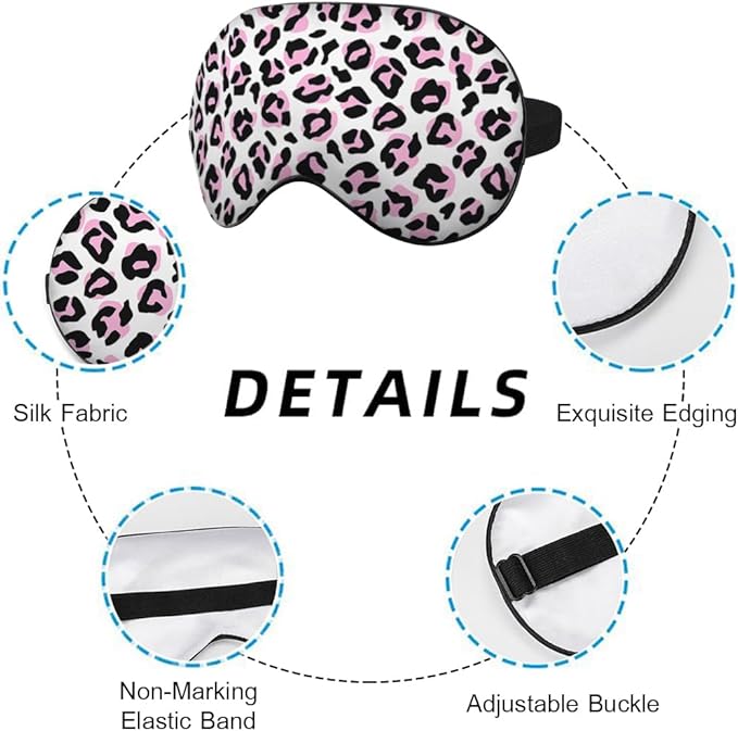 Leopard Eye Mask Sleeping Mask Pink Black Leopard Print Animal Sleep Masks - Image 3