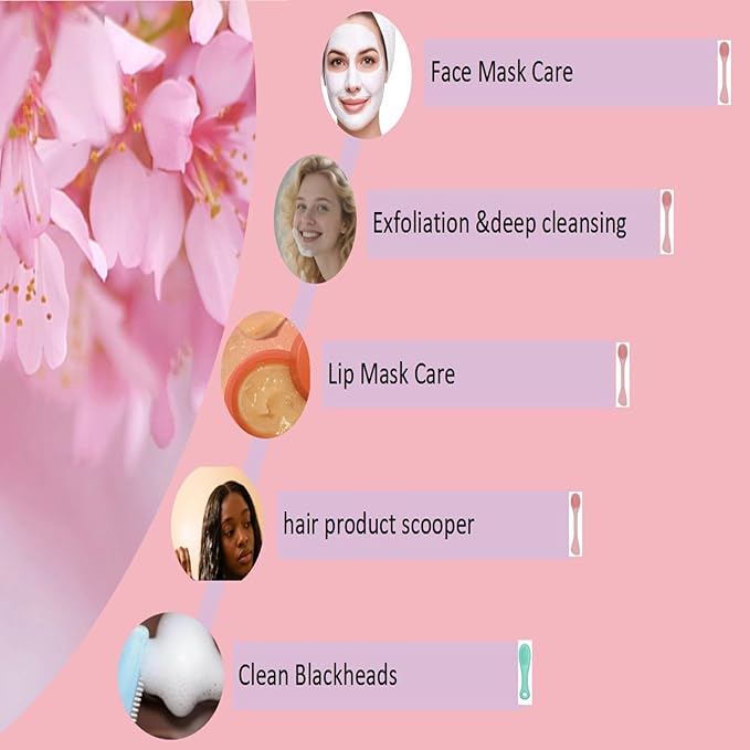 Premium Silicone Facial Cleansing Brush Combo 4pcs, Mask Applicator and - Image 5