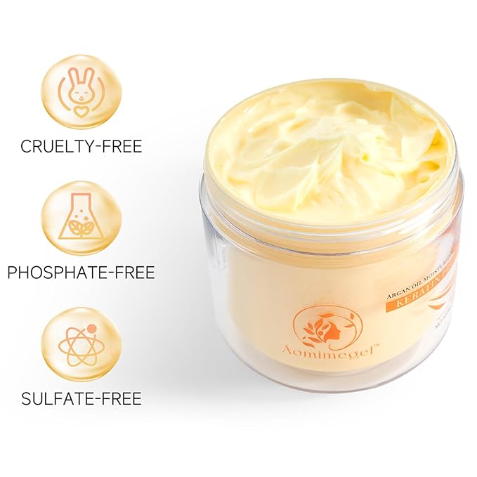 Collagen Hair Mask, Deep Repair Conditioning Argan Oil Hair Mask - Image 2