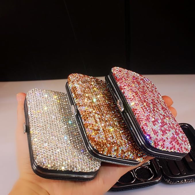 Bling Rhinestone Manicure Set Nail Clippers Pedicure Kit-8 Pieces, Stainless - Image 4