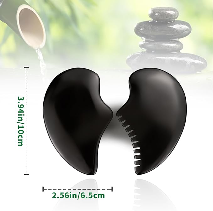 Bian Stone Gua Sha Facial Tools Scraping Massage Face Guasha Board Scraping - Image 6