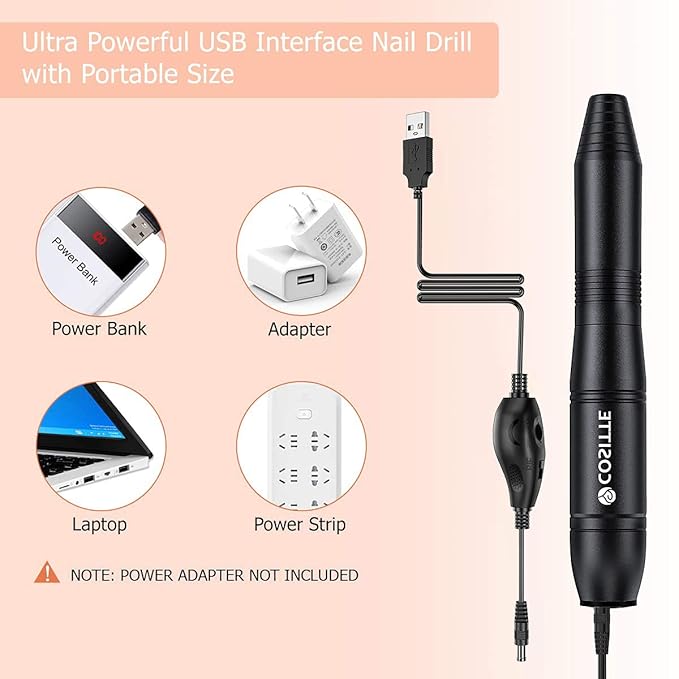 COSITTE Electric Nail Drill, USB Electric Nail Drill Machine - Image 2
