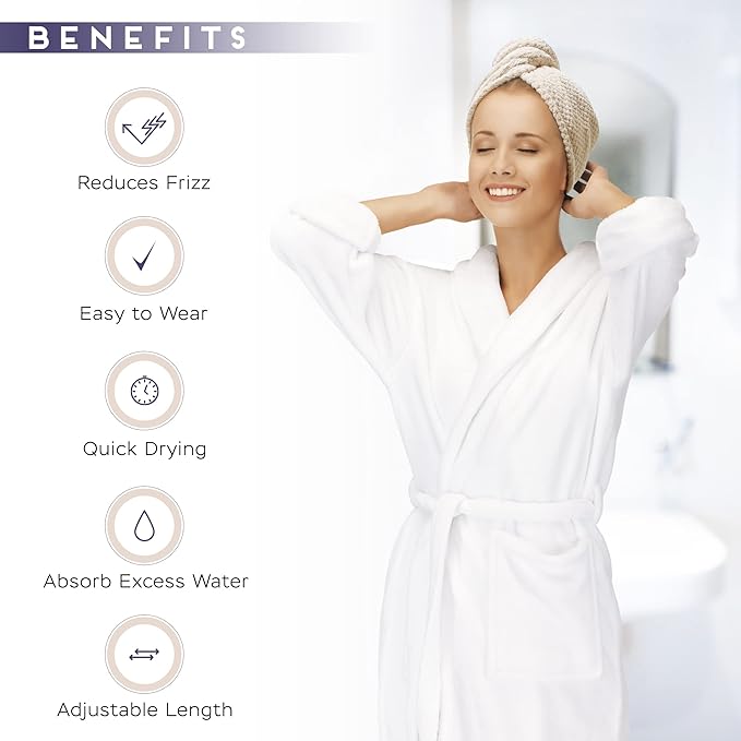 SimpleField 2 Pack Microfiber Hair Towel Wrap - Image 4