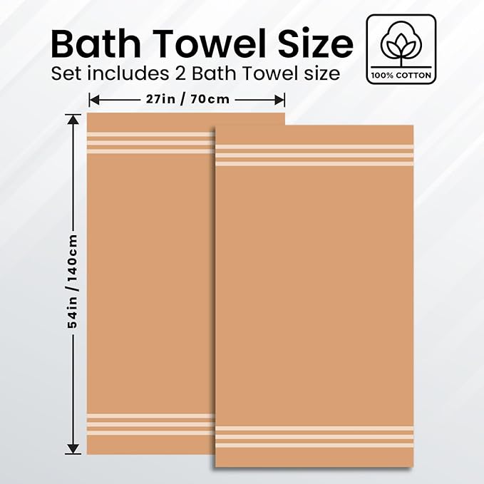 Infinitee Xclusives 100% Cotton Luxury Bath Towels Set of 2 - Image 3