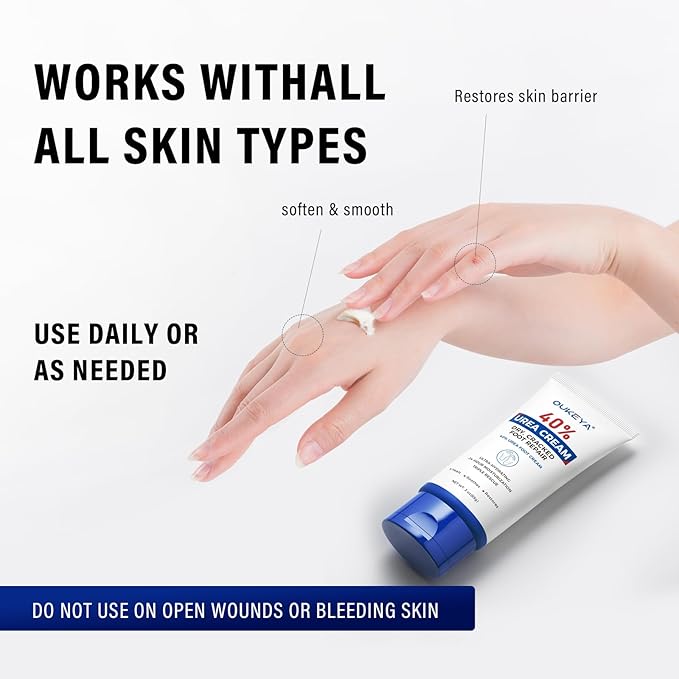 OUKEYA Urea Cream 40 Percent Tube 3 Oz, Foot & Hand Cream - Image 8