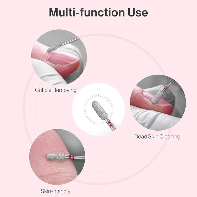 MelodySusie 5mm Round Tapered Cuticle Clean Nail Drill Bit 3/32'', Professional - Image 7