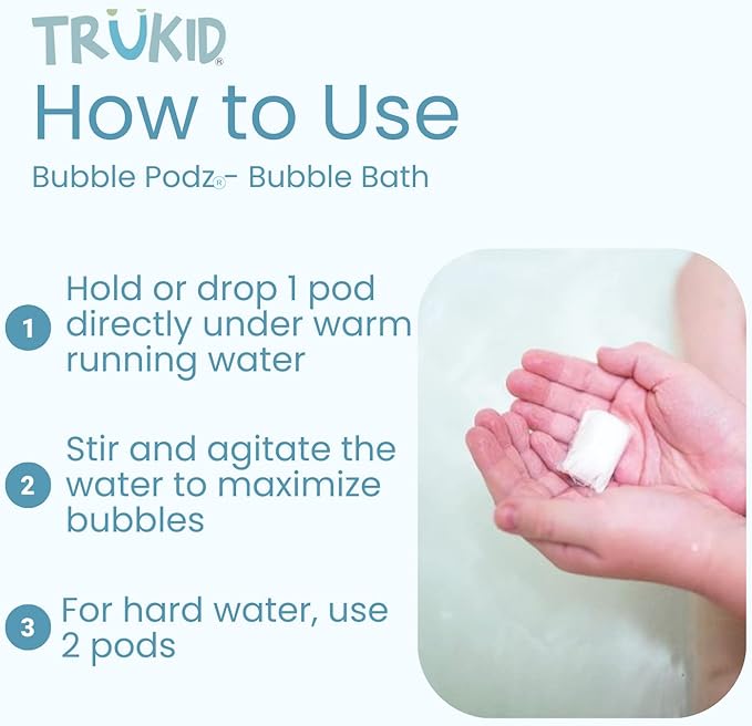 TruKid Bubble Podz Bubble Bath for Kids, & Babies, Tear Free Gentle & - Image 4