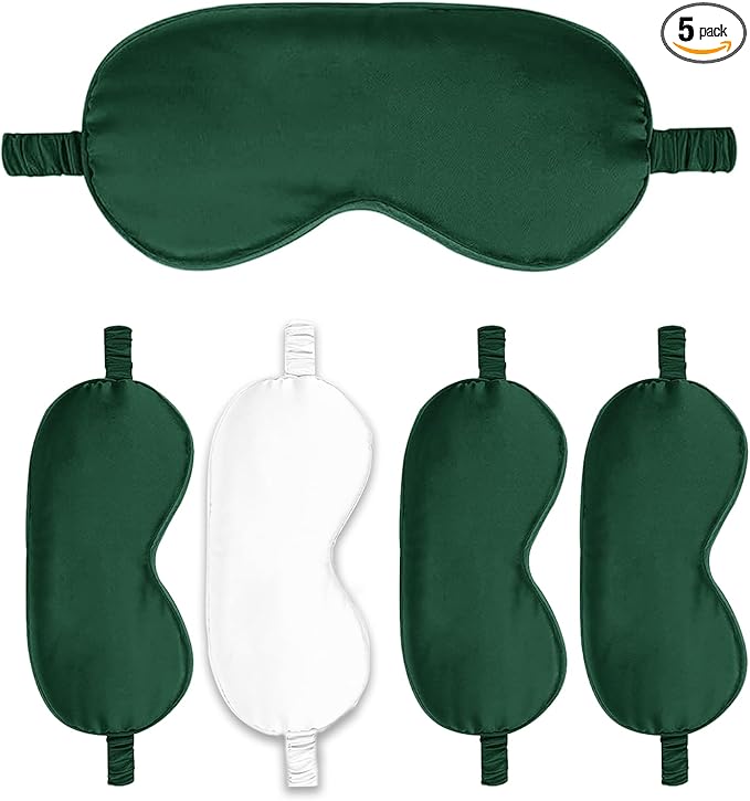 Sleep Masks 5PACK Silk Eyes Cover Satin Eye Mask Silky Blackout Soft Blindfold by WJingYiJia