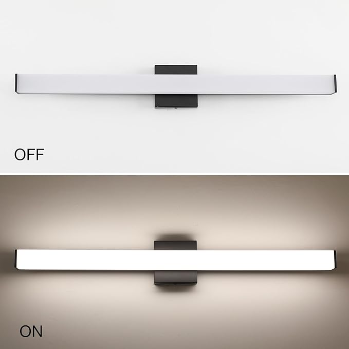 LED Bathroom Vanity Light Fixtures 31.5in Matte Black, Dimmable 24W 4000K - Image 5