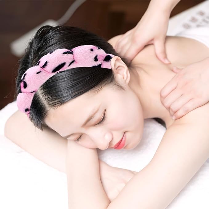 Tetizo Spa Headbands for Washing Face Wristband Set Sponge Makeup Skincare - Image 6
