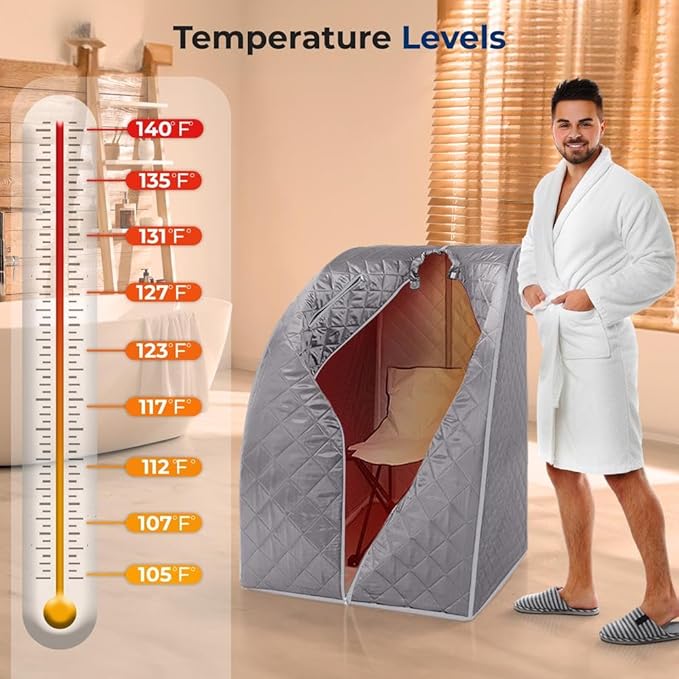 SereneLife Portable Infrared Home Spa | One Person Sauna | Heating Foot Pad and - Image 2