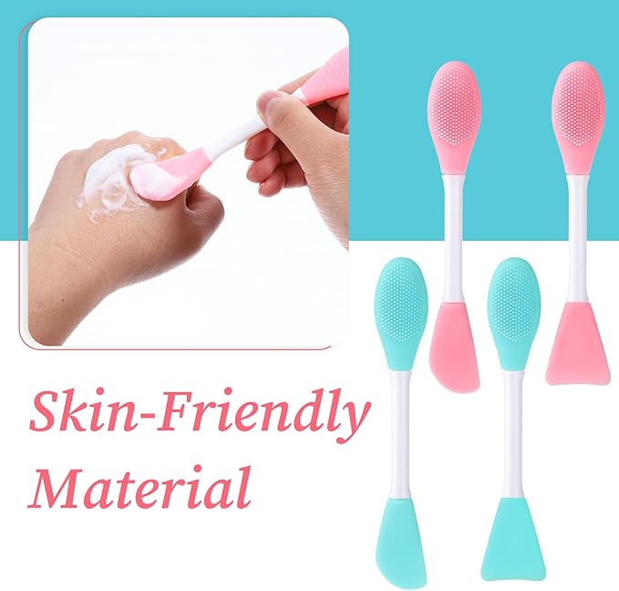 4 Pcs 2 in 1 Double-Sided Facial Scrubber Brush Tool, Facial Cleansing Brush - Image 7
