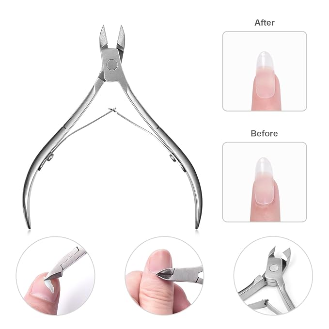 6Pcs Cuticle Clipper with Cuticle Pusher Set, Professional Stainless Steel Dead - Image 6