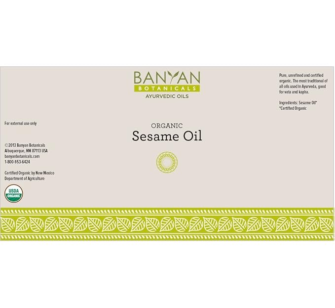 Banyan Botanicals Organic Unrefined Sesame Oil – Rich & Warming Ayurvedic - Image 3