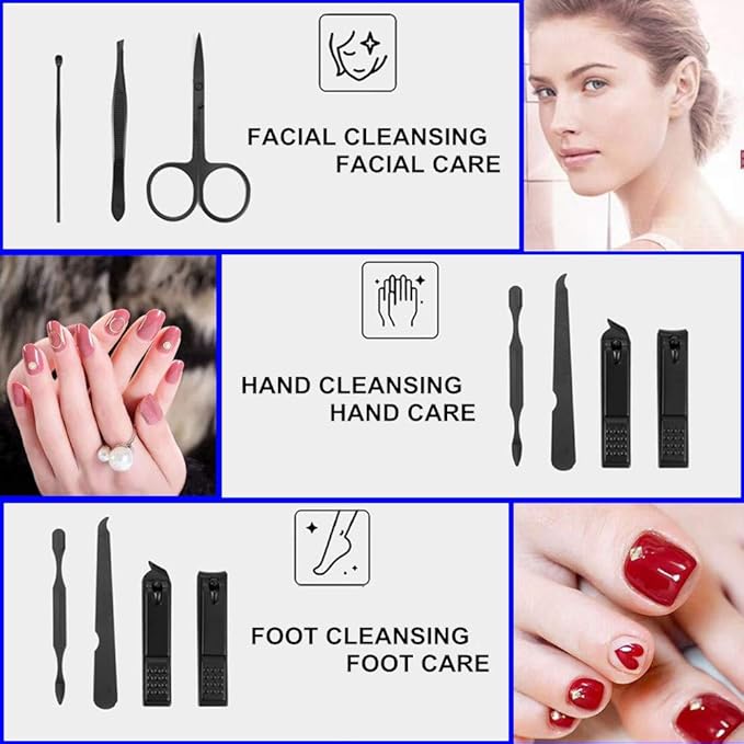 QURIPE 7pcs Manicure Set, Nail Clippers Kit, Stainless Steel Manicure Kit - Image 2