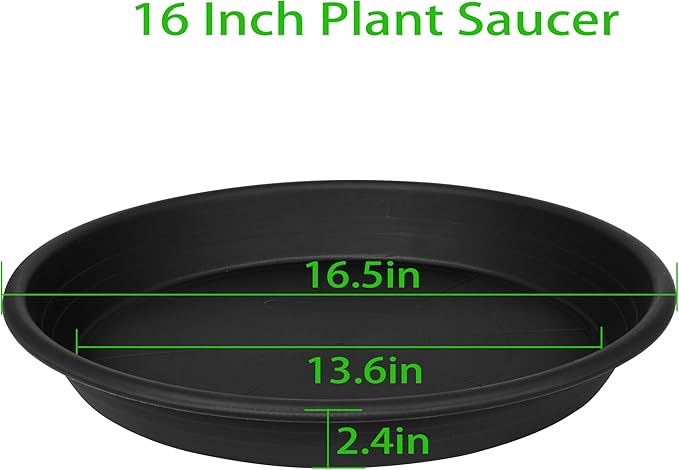 2 Pack of 16 17 inch Plant Saucer, 2.4" Depth Large Plant Tray, Heavy Duty - Image 2