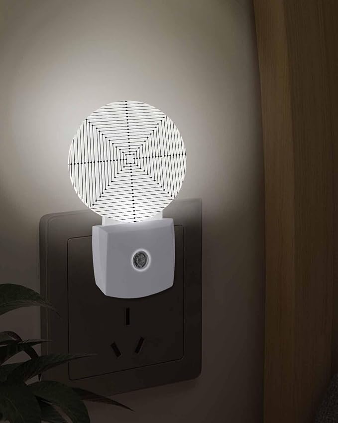 Night Lights Auto Sensor Beige Aesthetic Night Light Lines Perspective Box - Image 3